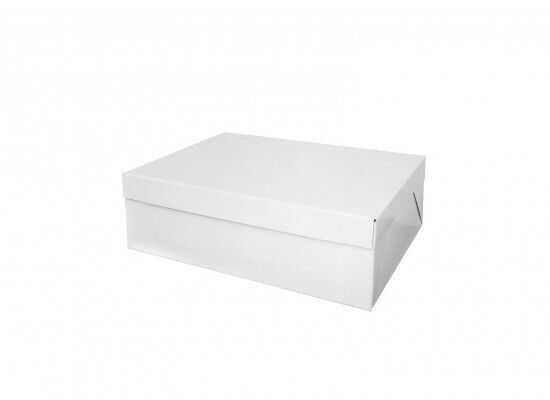 1/4 Slab White Rectangle Cake Box 390x230x98mm White 1pc NIS Packaging & Party Supply