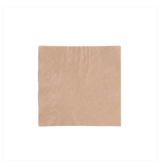 1 PLY BROWN LUNCHEON NAPKINS 500 PACK NIS Packaging & Party Supply