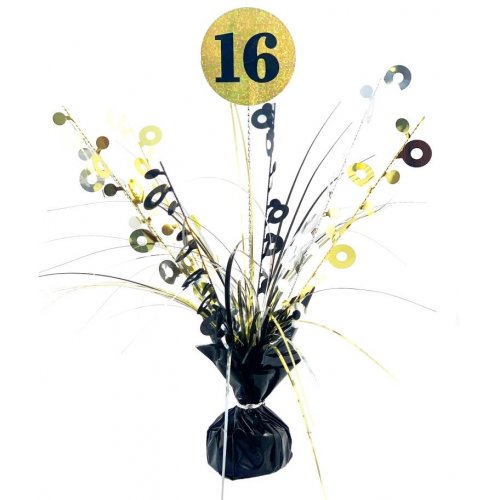#16 Black & Gold Centerpiece Weight 165gm 1PC NIS Packaging & Party Supply