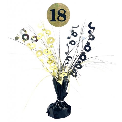 #18 Black & Gold Centerpiece Weight 165gm 1PC NIS Packaging & Party Supply