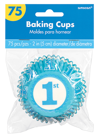 1st BDAY Blue Cupcake Case NIS Packaging & Party Supply