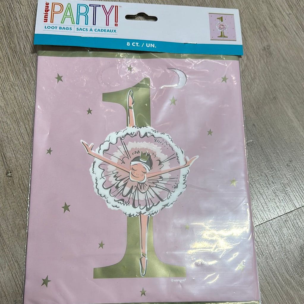 1st Birthday Party loot bag 8pk NIS Packaging & Party Supply