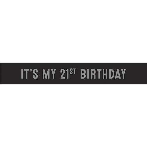 21 BIRTHDAY SASH Black 1pc NIS Packaging & Party Supply
