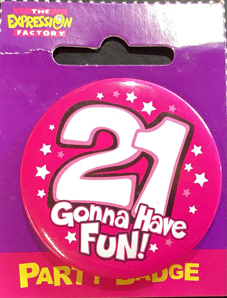 21 Party Badge NIS Packaging & Party Supply