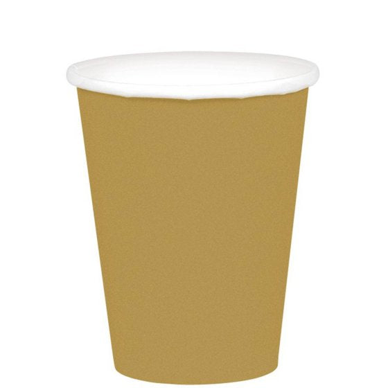 266ML CUPS PAPER 20 PACK - GOLD NIS Packaging & Party Supply