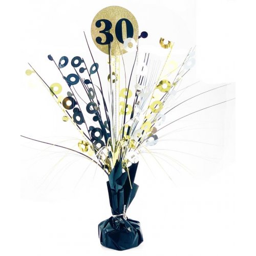 30 Black & Gold Centerpiece Weight 165gm 1pc NIS Packaging & Party Supply