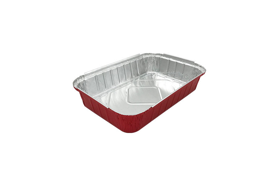 310 x 205x 60mm RECTANGULAR FOIL TRAY RED Base 3pk NIS Packaging & Party Supply
