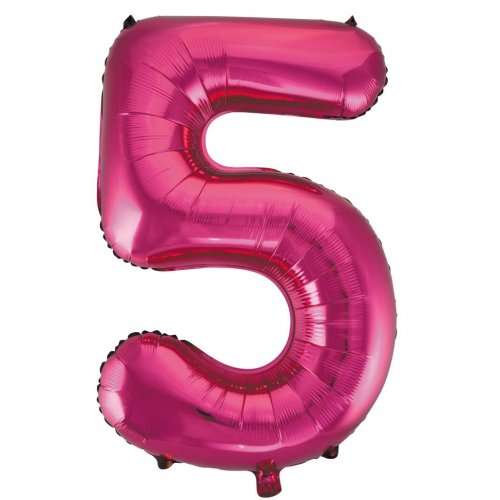 34inch Decrotex Foil Balloon Number Magenta #5 Pack 1 NIS Packaging & Party Supply