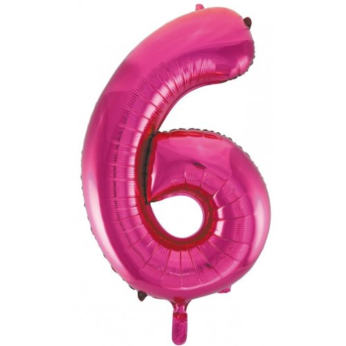 34inch Decrotex Foil Balloon Number Magenta #6 Pack 1 NIS Packaging & Party Supply