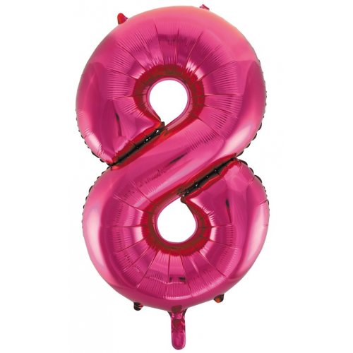 34inch Decrotex Foil Balloon Number Magenta #8 Pack 1 NIS Packaging & Party Supply