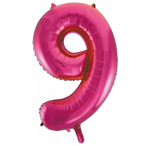 34inch Decrotex Foil Balloon Number Magenta #9 Pack 1 NIS Packaging & Party Supply