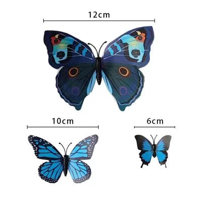 3D BUTTERFLY DECORATIONS- BLUE MAGNET 12pk NIS Packaging & Party Supply