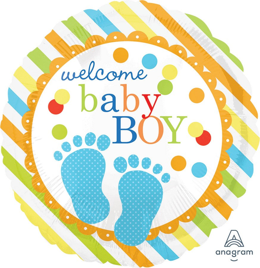 45cm Standard HX Baby Feet Welcome Baby Boy NIS Packaging & Party Supply