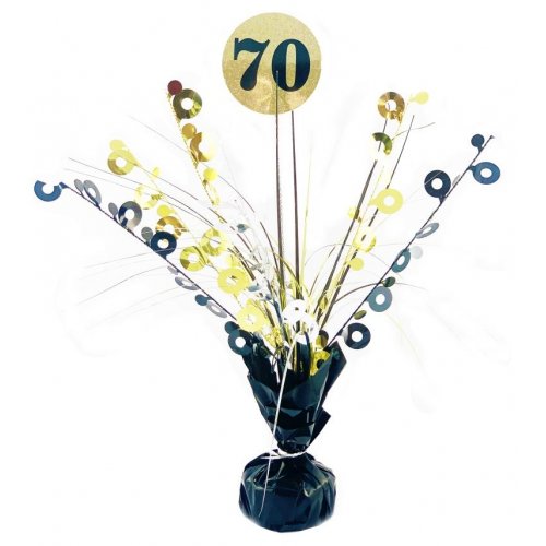 70 Black & Gold Centerpiece Weight 165gm 1PC NIS Packaging & Party Supply