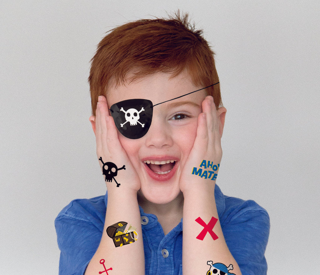 8 PIRATE SKULL & CROSSBONES Eye Patches NIS Packaging & Party Supply