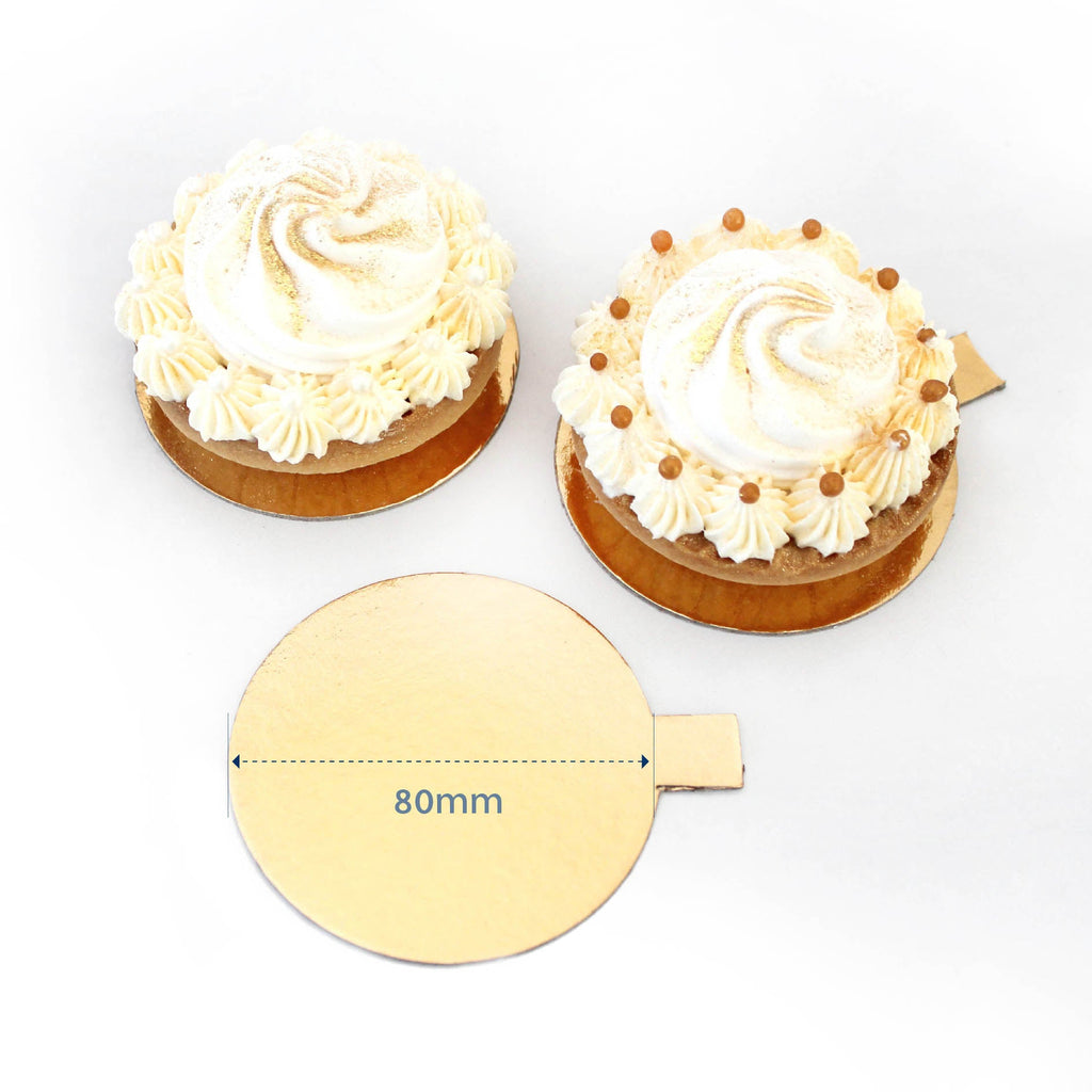 80MM Dessert Board Round Gold 50PK NIS Packaging & Party Supply