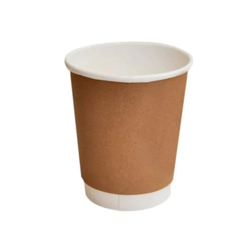 8oz Double Wall  Brown Cup 90mm (25pcs) NIS Packaging & Party Supply