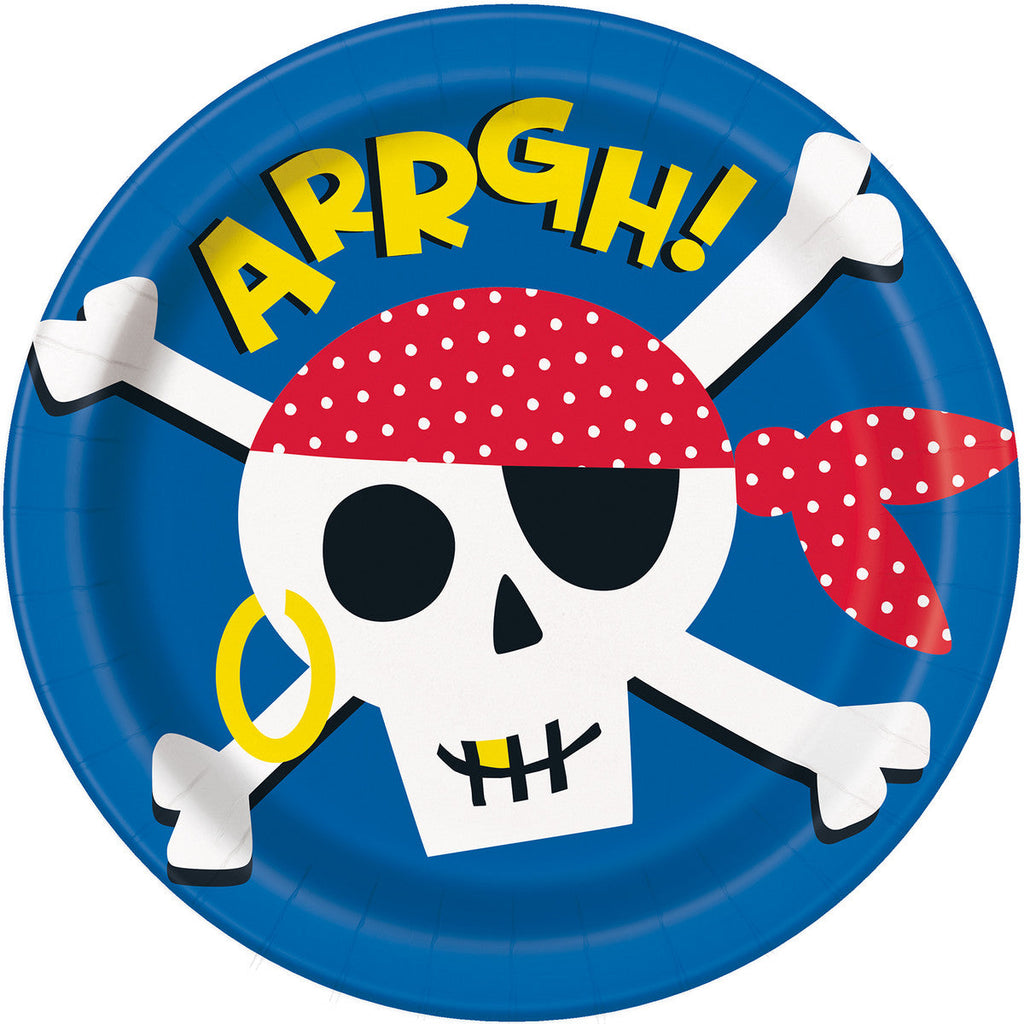 AHOY PIRATE LUNCH PAPER PLATES 8PK NIS Packaging & Party Supply