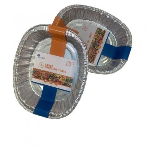 Aluminium Large Oval Foil Roasting Tray 450x365x85mm Pack of 3 NIS Packaging & Party Supply