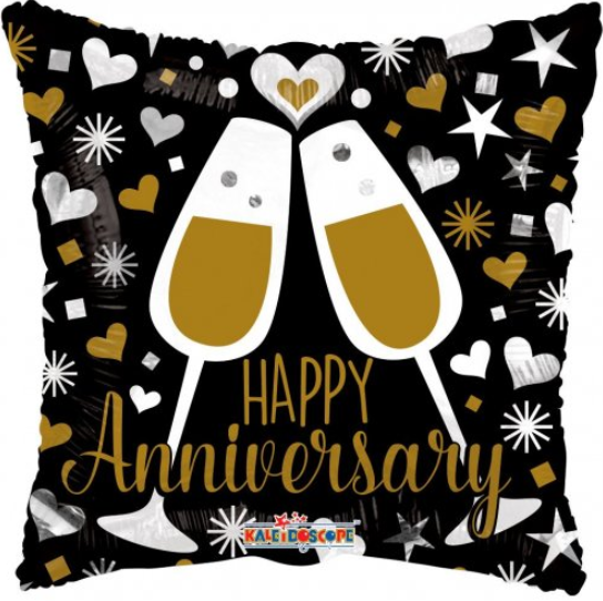Buy Anniversary Glasses Square Foil Balloon at NIS Packaging & Party Supply Brisbane, Logan, Gold Coast, Sydney, Melbourne, Australia