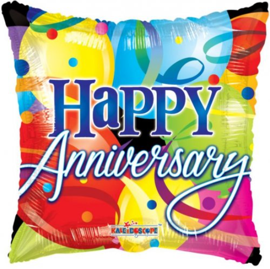 Buy Anniversary with Balloons Square Foil Balloon at NIS Packaging & Party Supply Brisbane, Logan, Gold Coast, Sydney, Melbourne, Australia