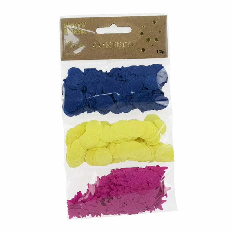 Assorted Paper Confetti 12gm NIS Packaging & Party Supply