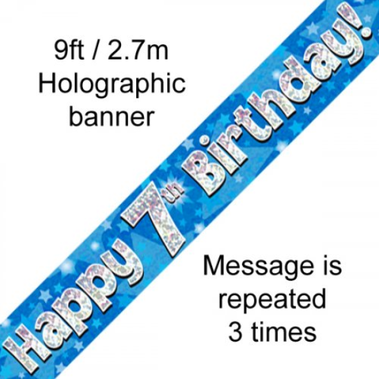 Buy BANNER BLUE HAPPY 7TH BDAY at NIS Packaging & Party Supply Brisbane, Logan, Gold Coast, Sydney, Melbourne, Australia