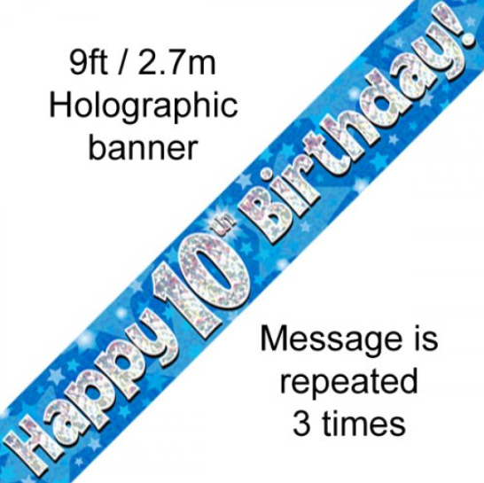 Buy BANNER BLUE HAPPYY 10TH BDAY at NIS Packaging & Party Supply Brisbane, Logan, Gold Coast, Sydney, Melbourne, Australia