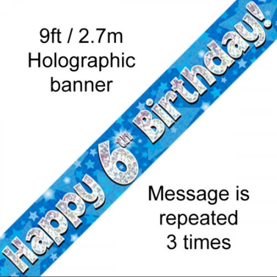 Buy BANNER HAPPY 6TH BDAY at NIS Packaging & Party Supply Brisbane, Logan, Gold Coast, Sydney, Melbourne, Australia