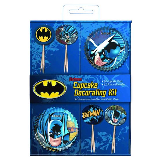 BATMAN Cupcake Decorations Kit 24 cases NIS Packaging & Party Supply