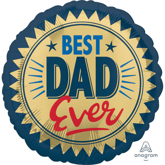 BEST DAD EVER GOLD STAMP  Foil Balloon 45CM NIS Packaging & Party Supply