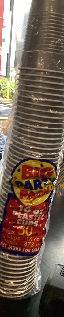 BIG PARTY PACK 473ML PLASTIC CUPS SILVER 50pk NIS Packaging & Party Supply