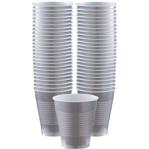 BIG PARTY PACK 473ML PLASTIC CUPS SILVER 50pk NIS Packaging & Party Supply