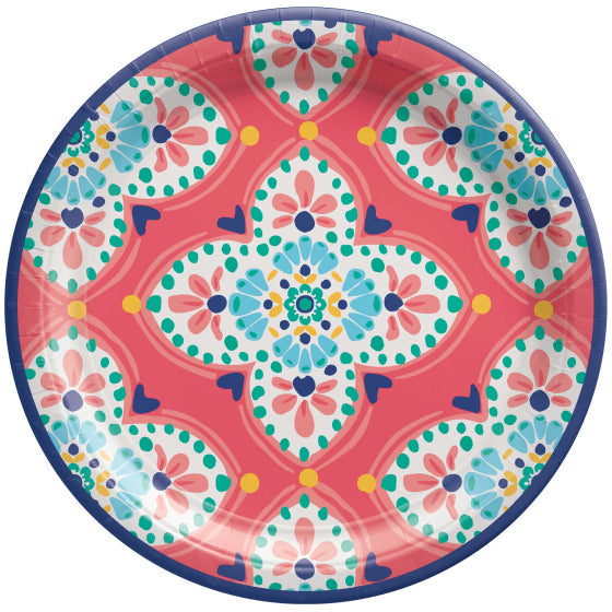 BOHO Vibes 17cm Round Paper Plates 8pk NIS Packaging & Party Supply