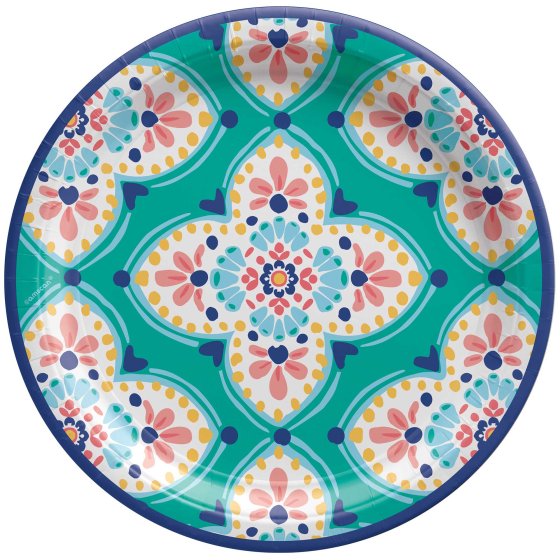 BOHO Vibes  Round Paper Plates 26CM - 8pk NIS Packaging & Party Supply