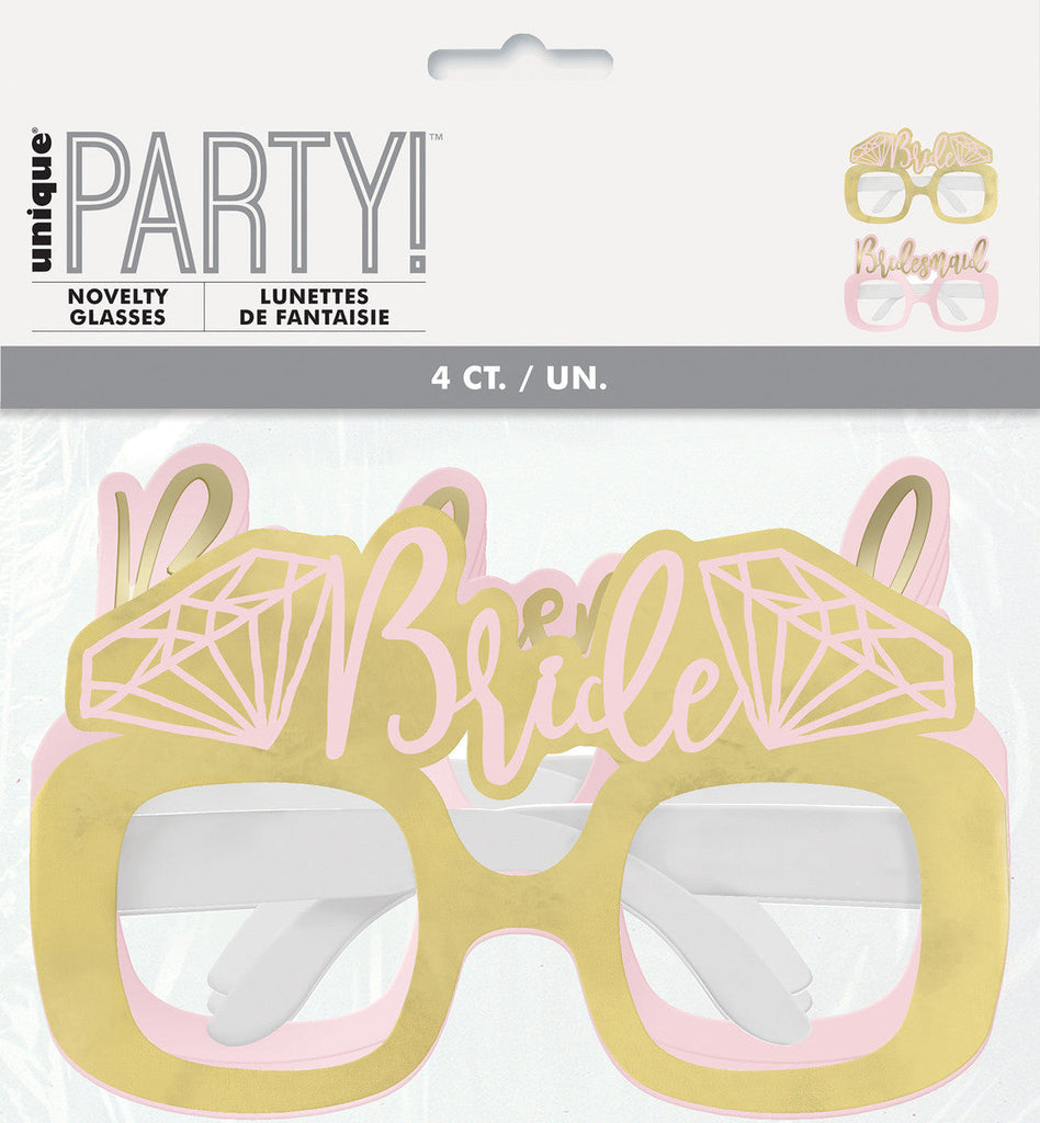 BRIDE TO BE 4 FOIL PARTY GLASSES NIS Packaging & Party Supply