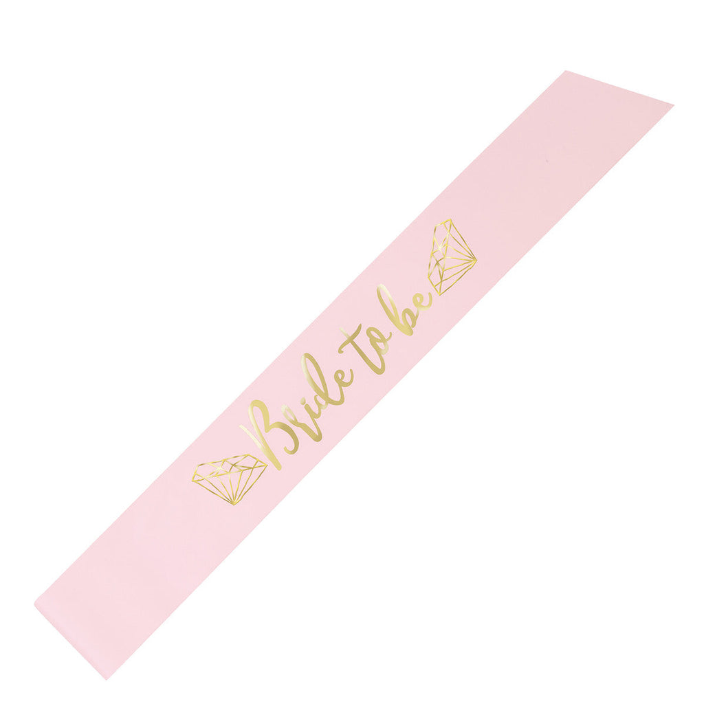 BRIDE TO BE SASH - PINK & GOLD NIS Packaging & Party Supply