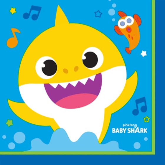 Baby Shark Lunch Napkins 16pk NIS Packaging & Party Supply