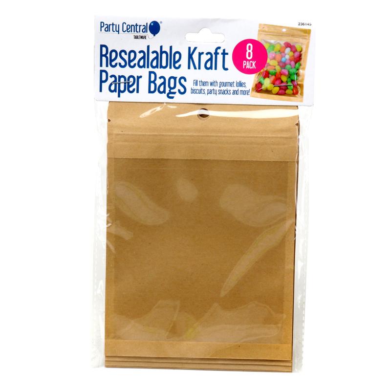 Bags Eco Resealable 12cm x 17cm 8pk NIS Packaging & Party Supply