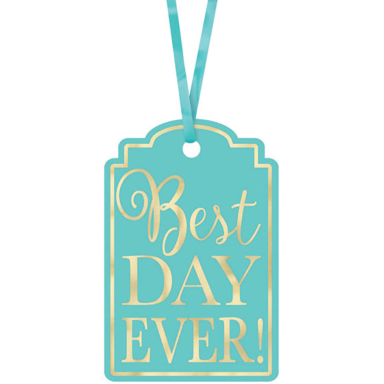 Best Day Ever Printed Gift Tags - ROBIN'S-EGG BLUE 25pk NIS Packaging & Party Supply