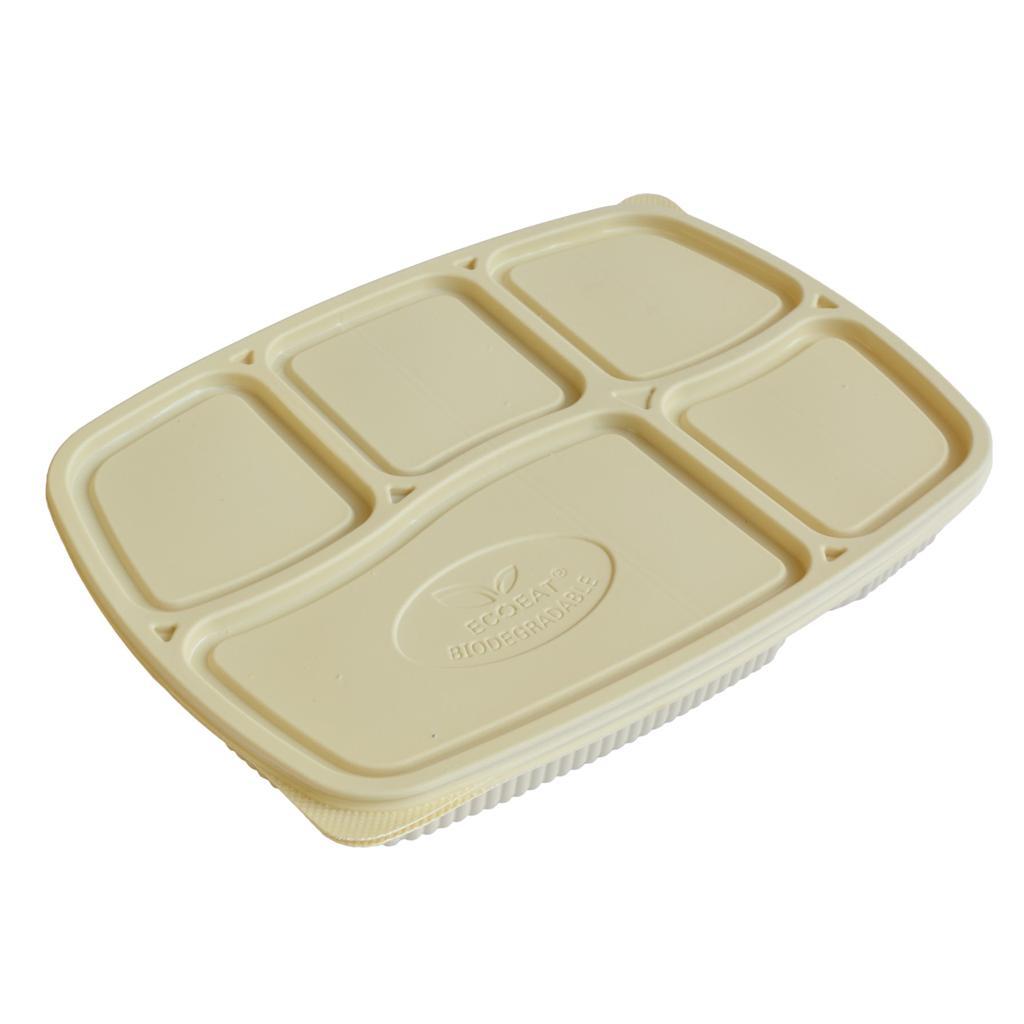 Bio 5 compt. Take away Plates With Lid( 25 pcs) NIS Packaging & Party Supply