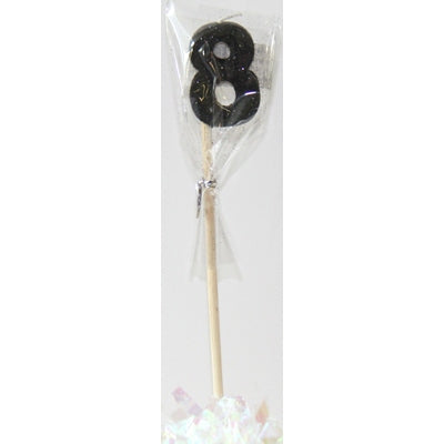 Buy Black Candle Glitter Number #8 at NIS Packaging & Party Supply Brisbane, Logan, Gold Coast, Sydney, Melbourne, Australia