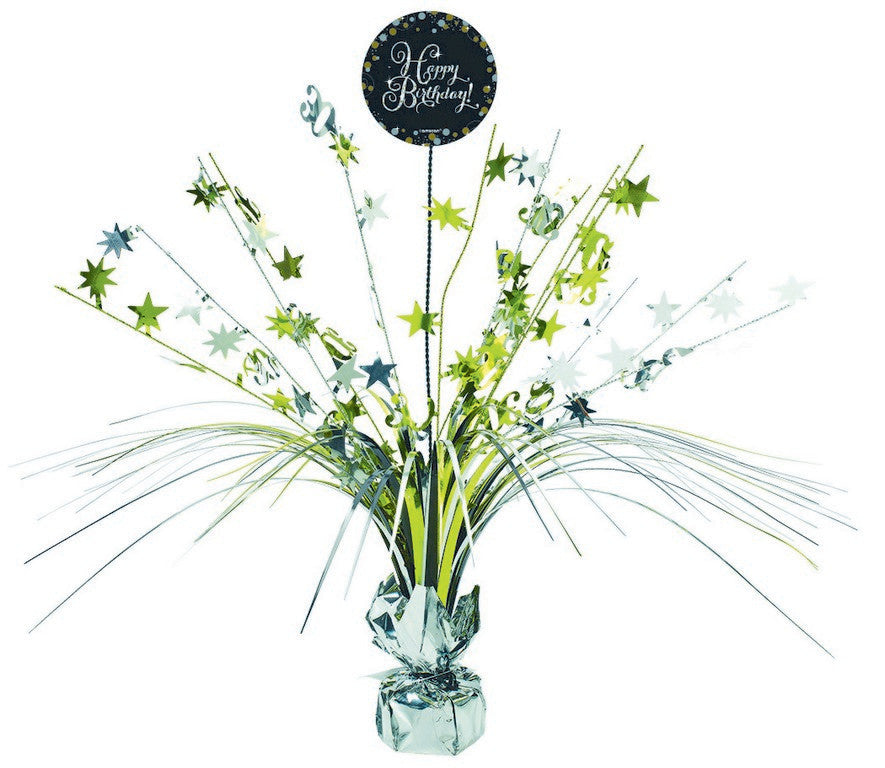 Black & Gold H.B.D Centerpiece NIS Packaging & Party Supply