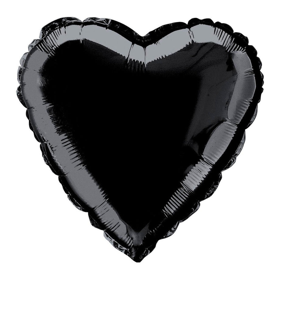 Black Heart Shape Foil Balloon (45cm) NIS Packaging & Party Supply