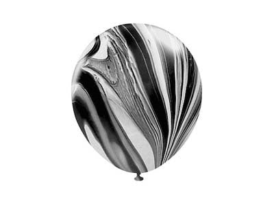 Black Marble Printed 30cm Latex Balloons 10pk NIS Packaging & Party Supply