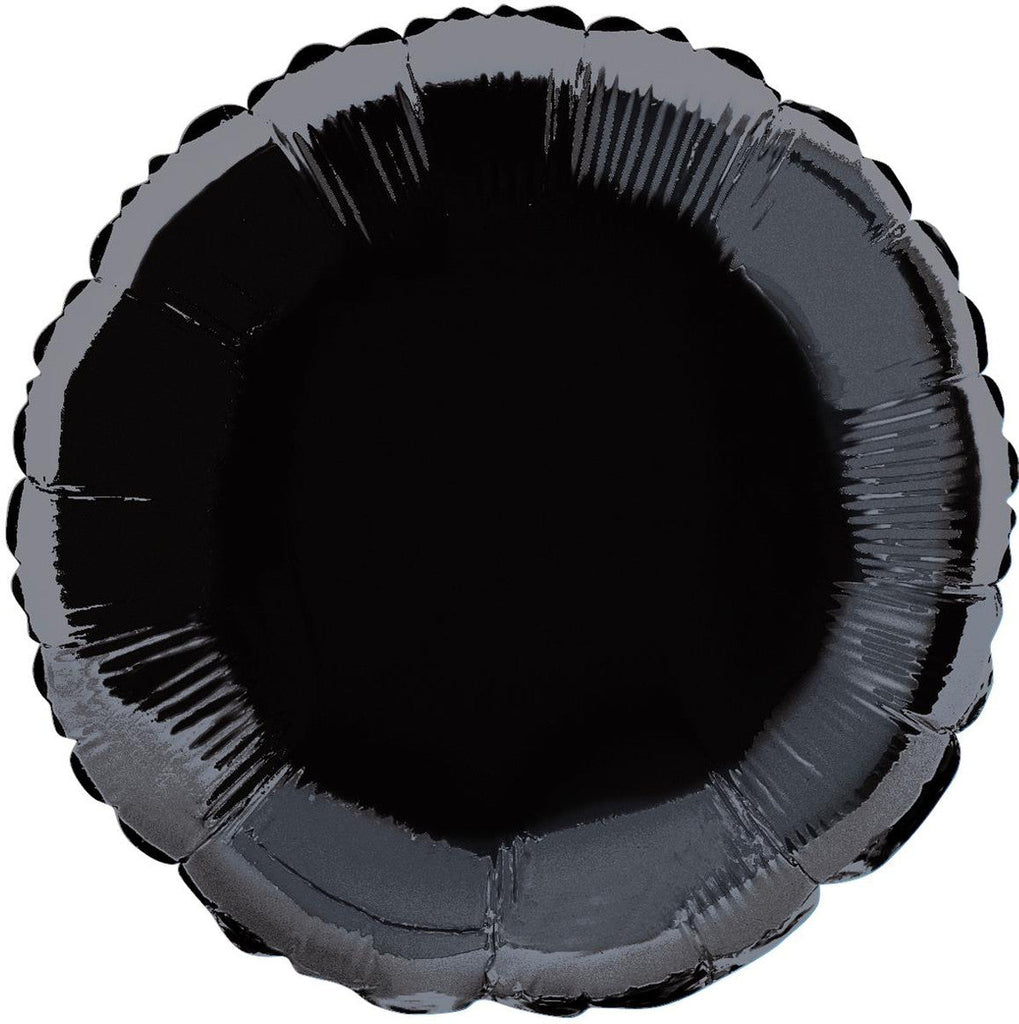 Black Round Foil Balloon (45cm) NIS Packaging & Party Supply