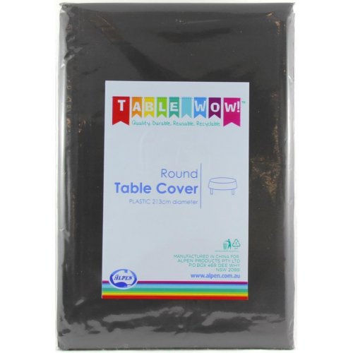 Black Round Table cover Pack 1 NIS Packaging & Party Supply