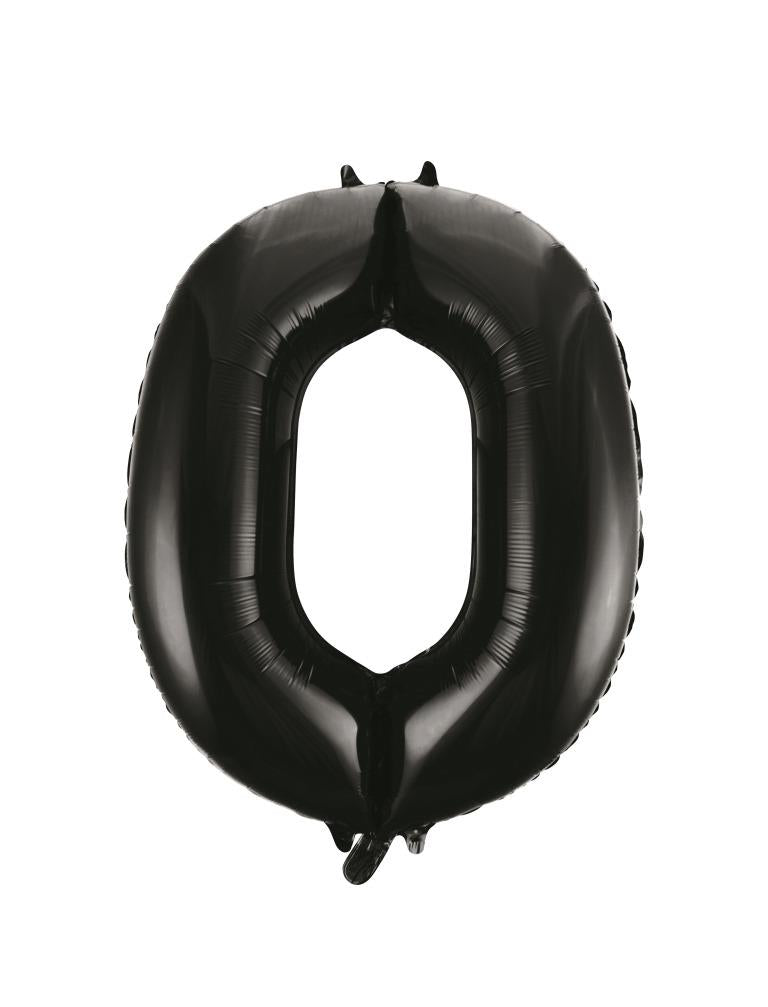 Buy Black Splash Foil Balloon Number # 0 (34inch) at NIS Packaging & Party Supply Brisbane, Logan, Gold Coast, Sydney, Melbourne, Australia