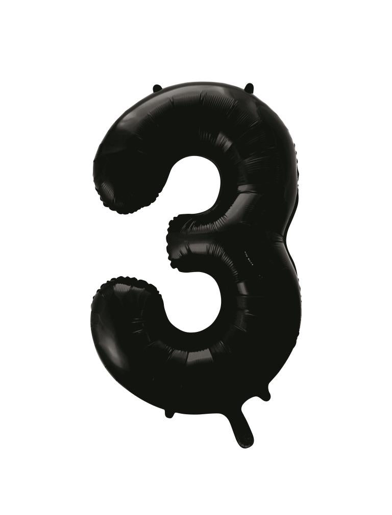Buy Black Splash Foil Balloon Number # 3 (34inch) at NIS Packaging & Party Supply Brisbane, Logan, Gold Coast, Sydney, Melbourne, Australia