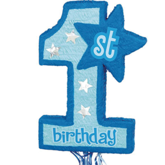 Blue 1st BDAY 3D Pinata NIS Packaging & Party Supply